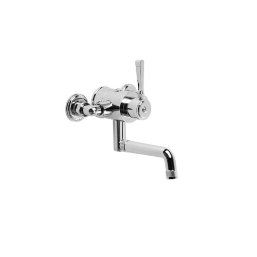 Brodware Industrica Wall Set with Swivel Spout - Polished Swiss Brass