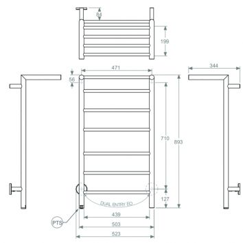Bathroom Butler Edge 10 Bar Heated Towel Ladder - Image 2