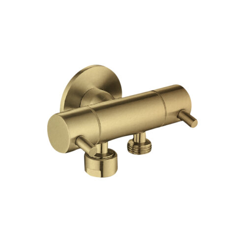 Linkware Dual Control Mini Cistern Cock - Brushed Gold