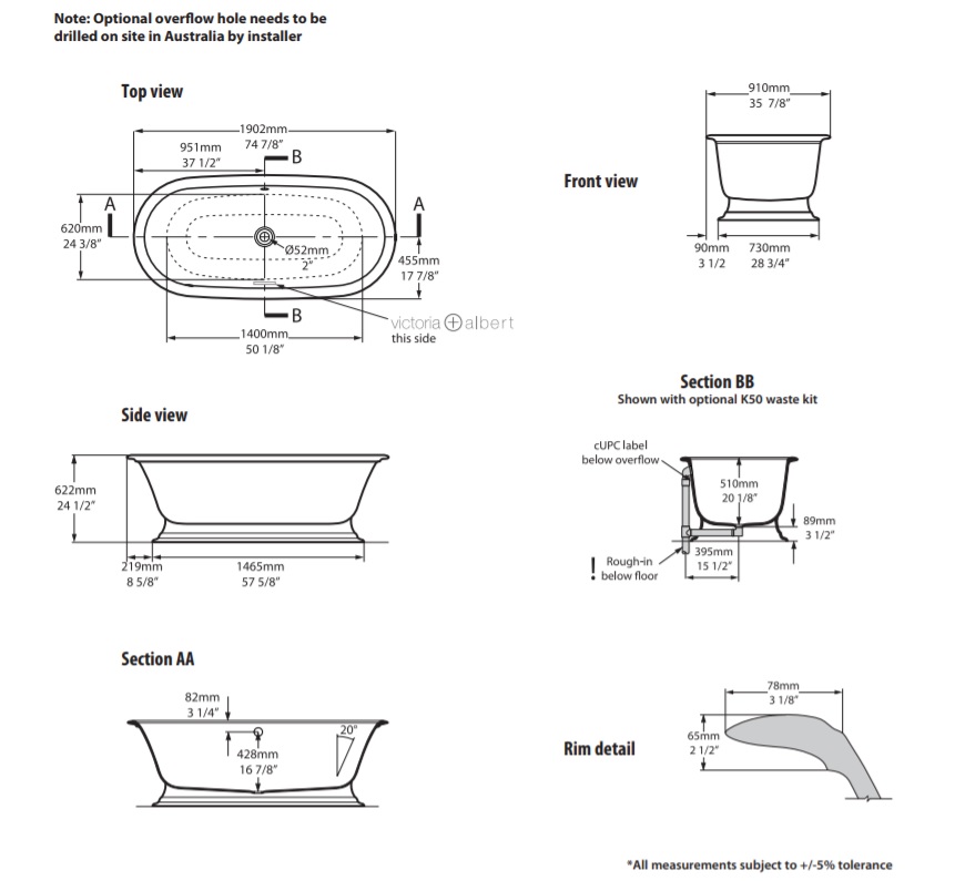 Victoria + Albert Elwick Freestanding Bath - Image 5