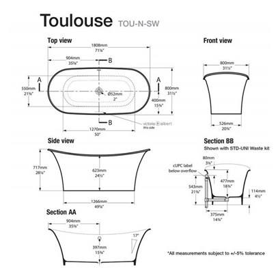 Victoria + Albert Toulouse Freestanding Bath - Image 2