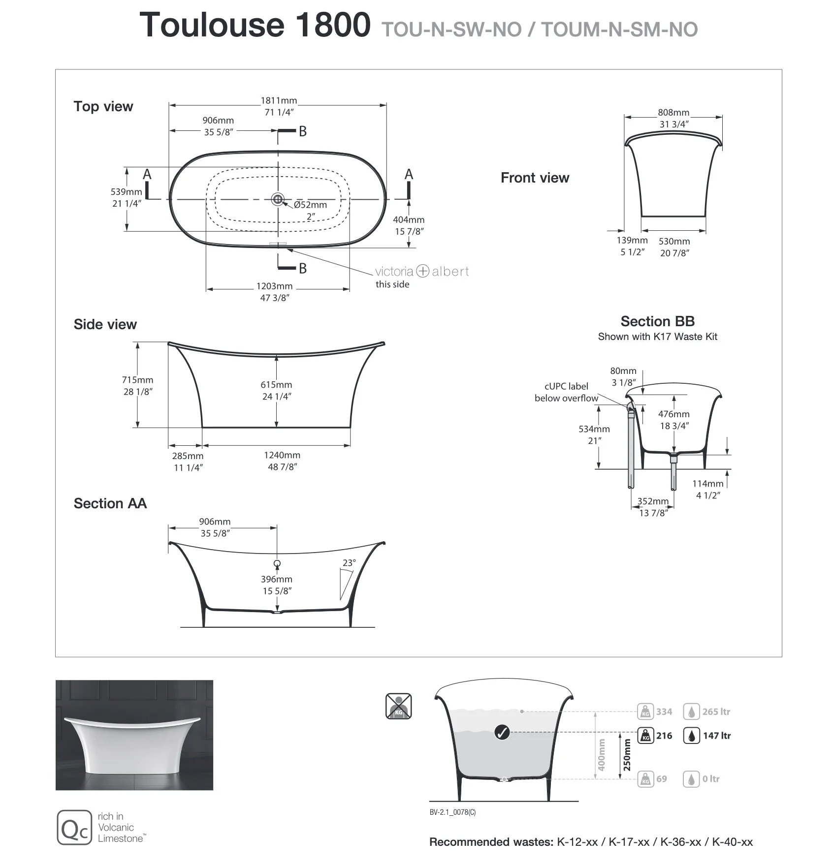 Victoria + Albert Toulouse Freestanding Bath - Image 5
