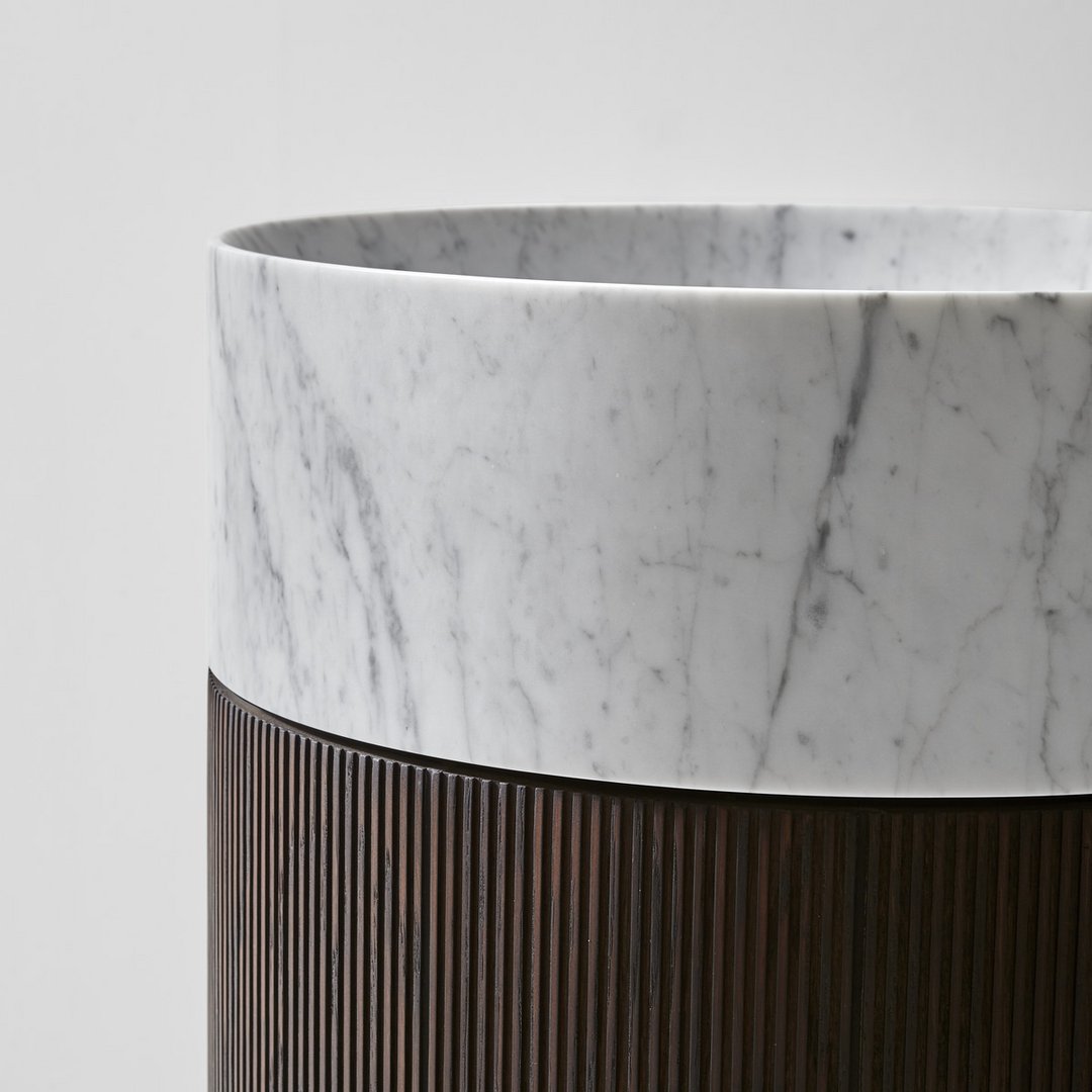 Antonio Lupi RIGATINO Freestanding Marble Basin with Wood Base - Image 4