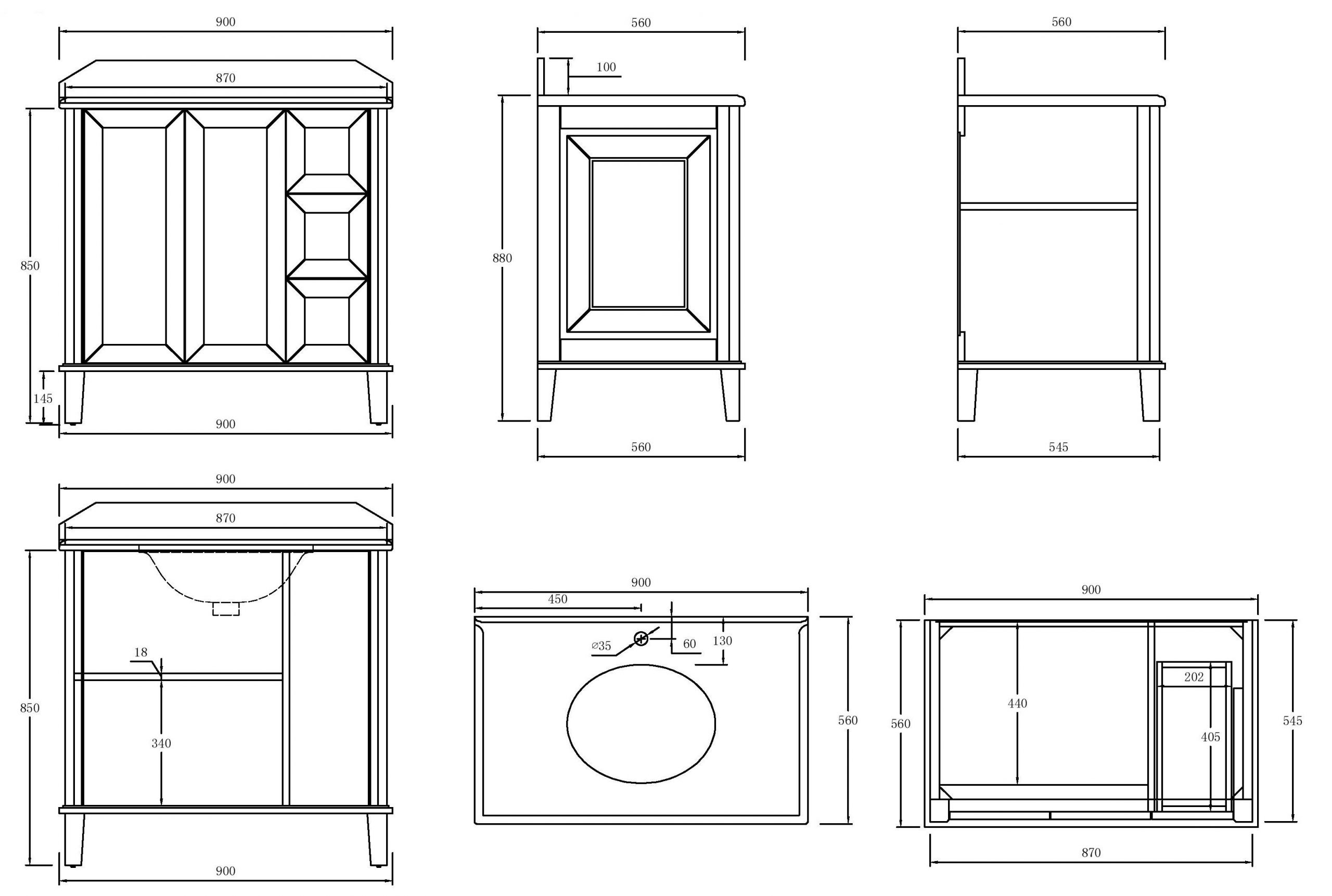 Turner Hastings Coventry 90 x 55 Satin White Vanity with Real Marble Top & Ceramic Undercounter Basin - Image 2