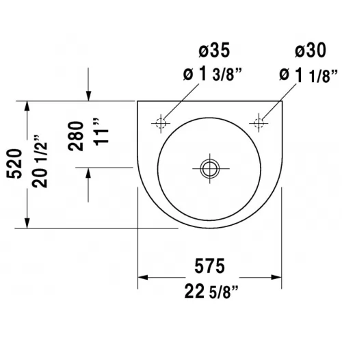 Duravit Architec Wall Hung Washbasin 1 Tap Hole (Right) - Image 3