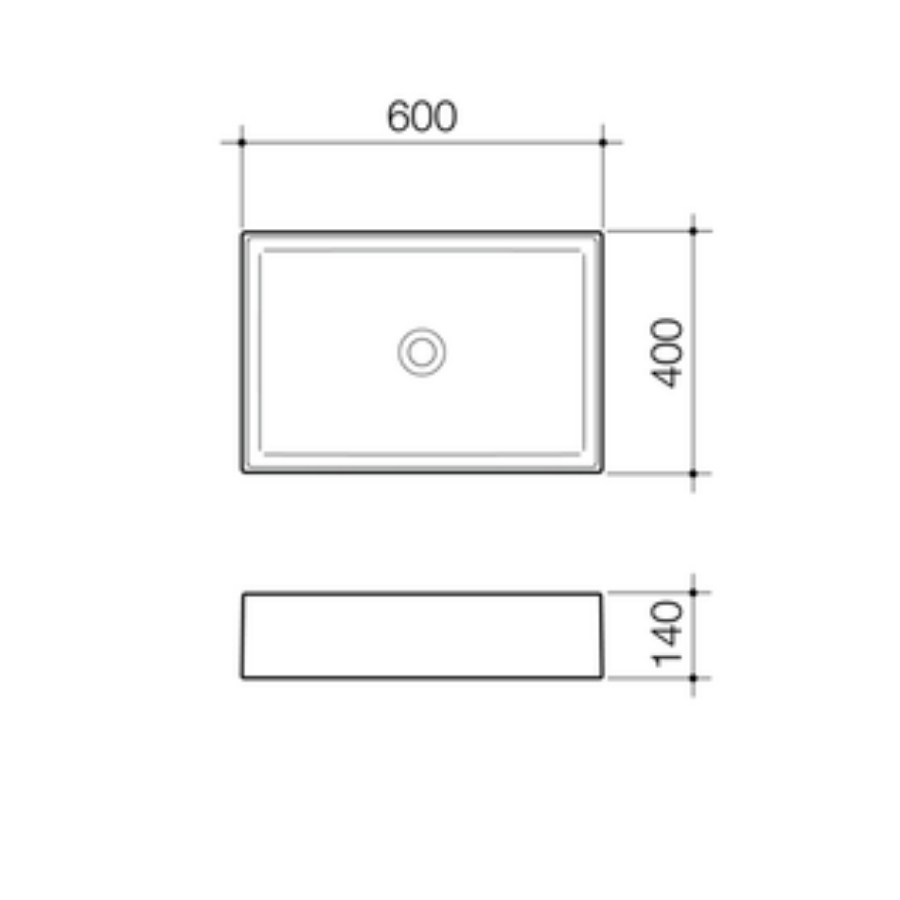 Caroma Teo 2.0 600 Above Counter Basin - Image 2