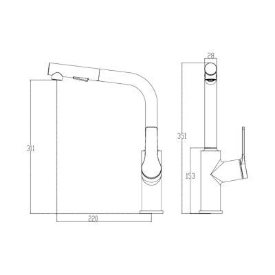 Villeroy & Boch Architectura S Kitchen Mixer Pull Out Spray - Image 2
