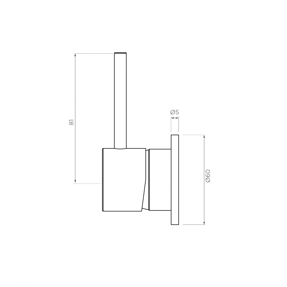 Axus Pin Shower or Bath Mixer - Pin Up (External Part) - Image 2
