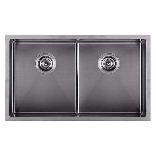 Abey Piazza Double Bowl Kitchen Sink - Black