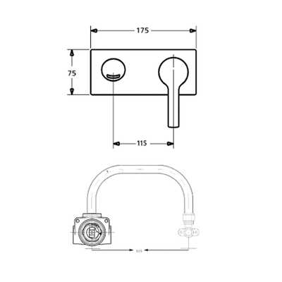 Hansa Paleno Wall Mounted Basin or Bath Mixer Trim - Image 2
