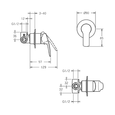 Hansa Paleno Shower Mixer Trim - Image 2