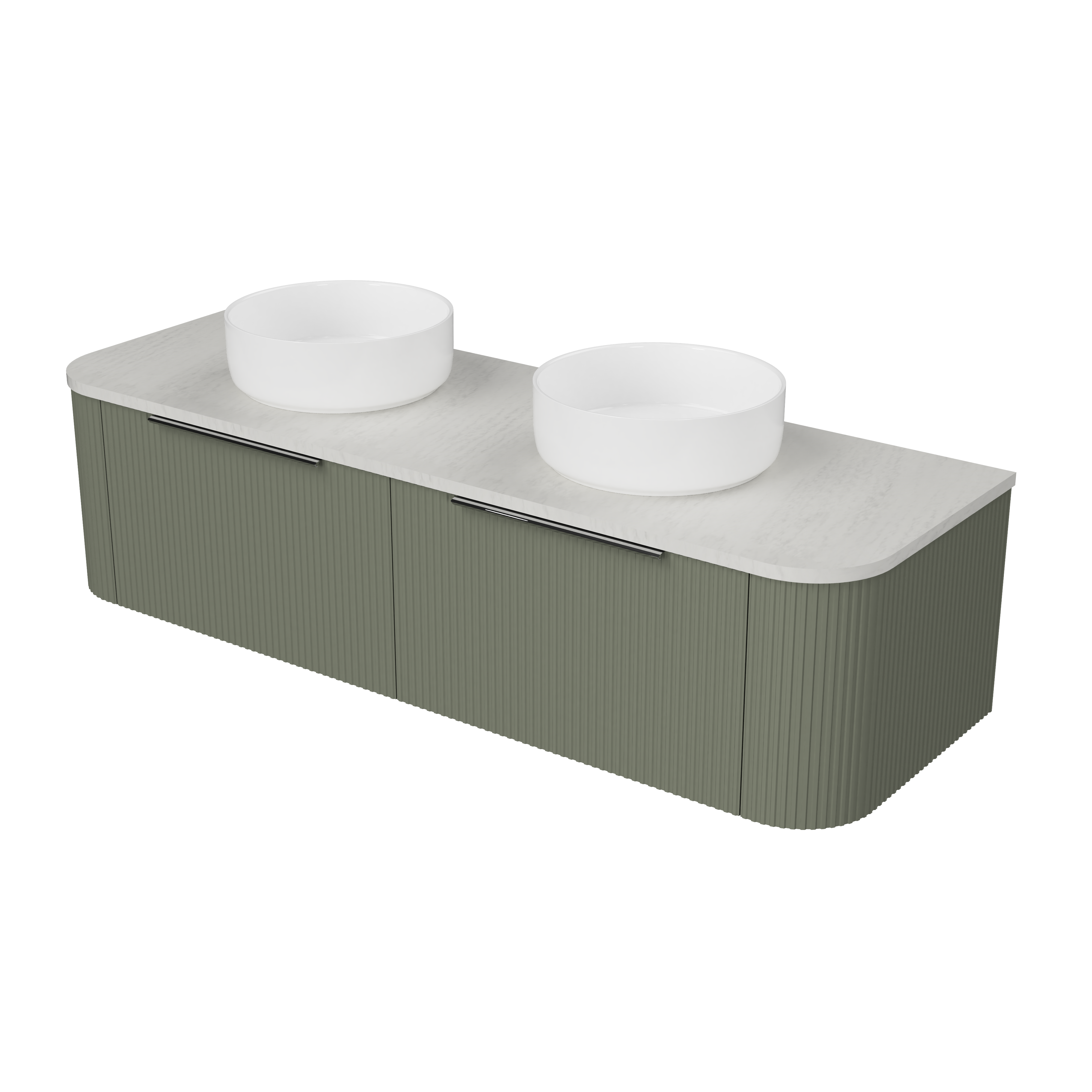 Timberline Santos 1500mm Double Bowl Wall Mounted Vanity