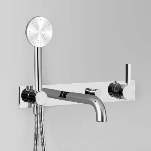 Astra Walker Icon + Lever Mixer with Spout, Single Function Hand Shower, Diverter & Mixer on Backplate