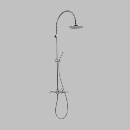 Astra Walker Icon + Lever Knurled Exposed Shower Set with 200mm Rose & Hand Shower