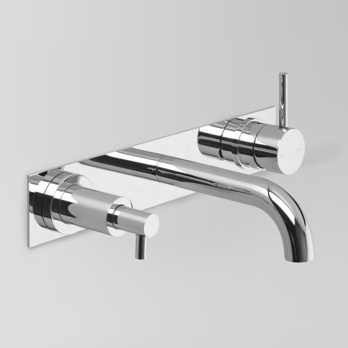 Astra Walker Icon Wall Basin Set with 200mm Spout & Soap Dispenser on Backplate
