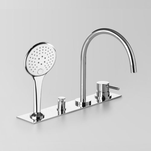 Astra Walker Icon Hob Set with Multi-function Hand Shower, Diverter, Mixer, on Backplate