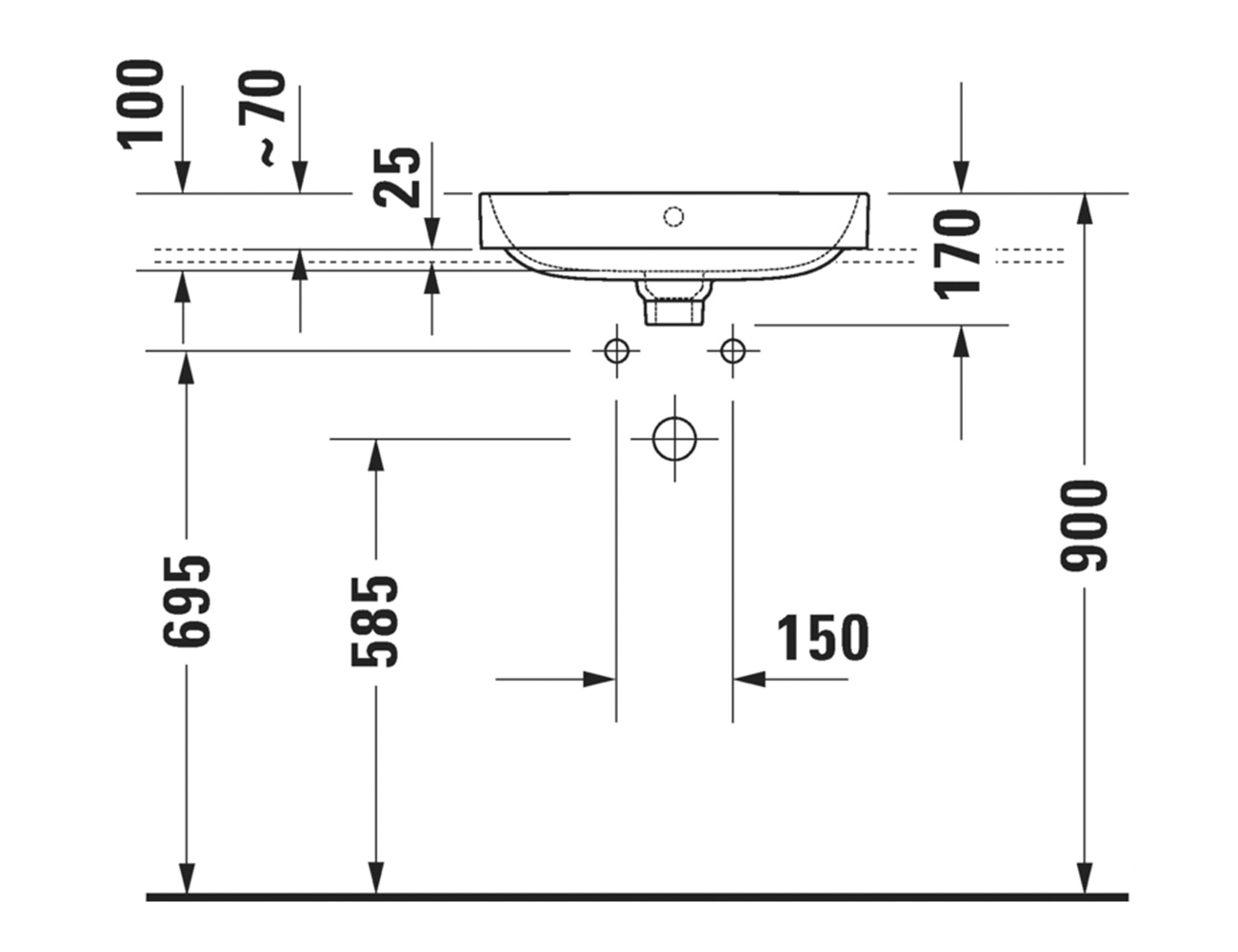 Duravit Happy D.2 Plus Counter Washbowl, No Tap Hole - Image 2