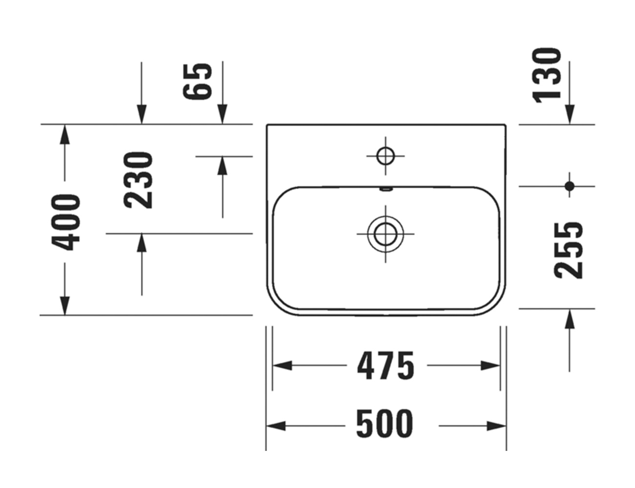 Duravit Happy D.2 Plus Counter Washbowl, No Tap Hole - Image 3
