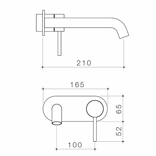 Caroma Liano II 210mm Wall Basin / Bath Trim Kit - Rounded Cover Plate (Lead Free) - Image 2