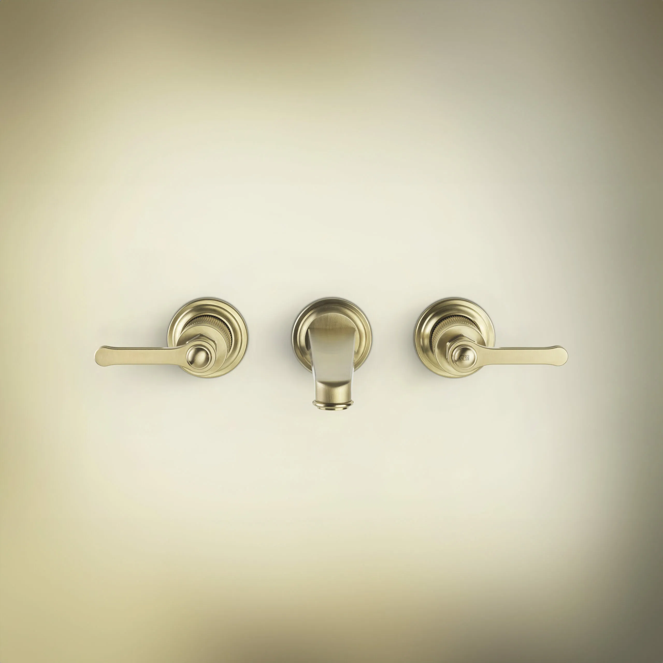 Gessi Venti20 three-hole basin wall mixer with medium spout - Image 2