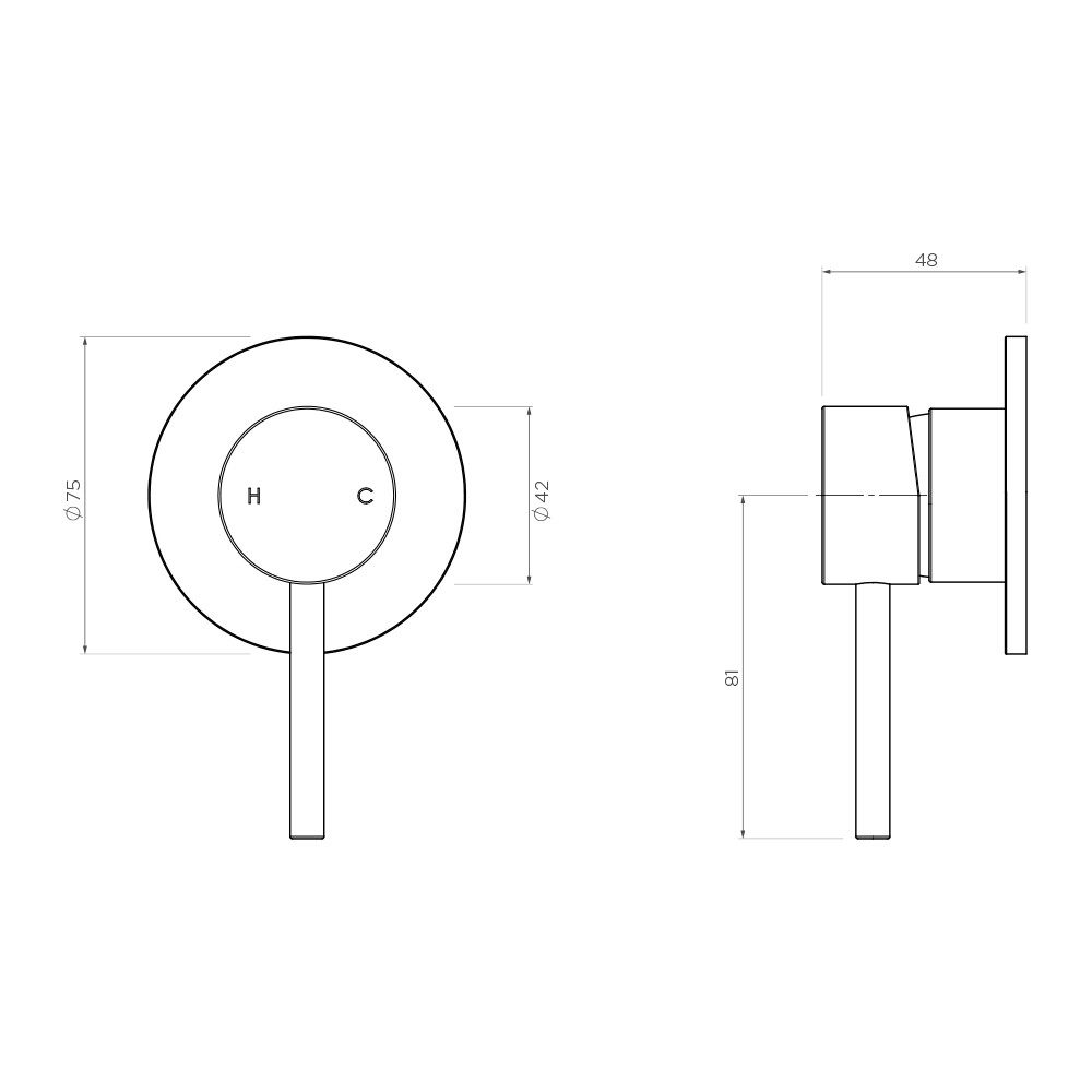 Axus Pin shower or bath mixer (pin down) - Image 4