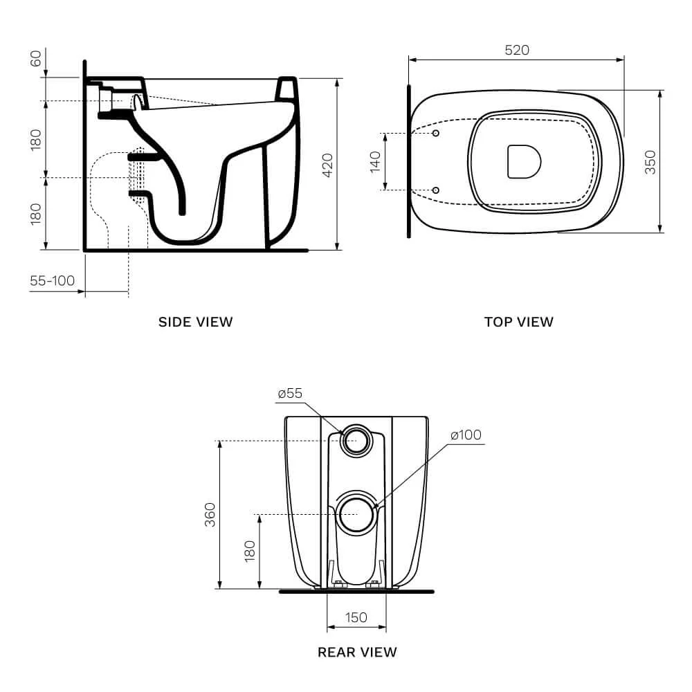 Parisi Mono Wall Faced Pan (including Soft Close Seat) - Image 2