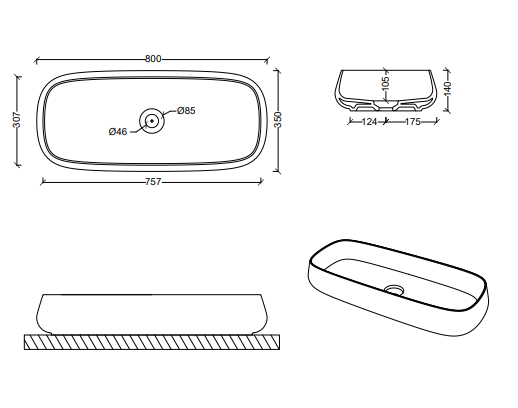Studio Bagno Nur 80 Above Counter Basin - Image 2