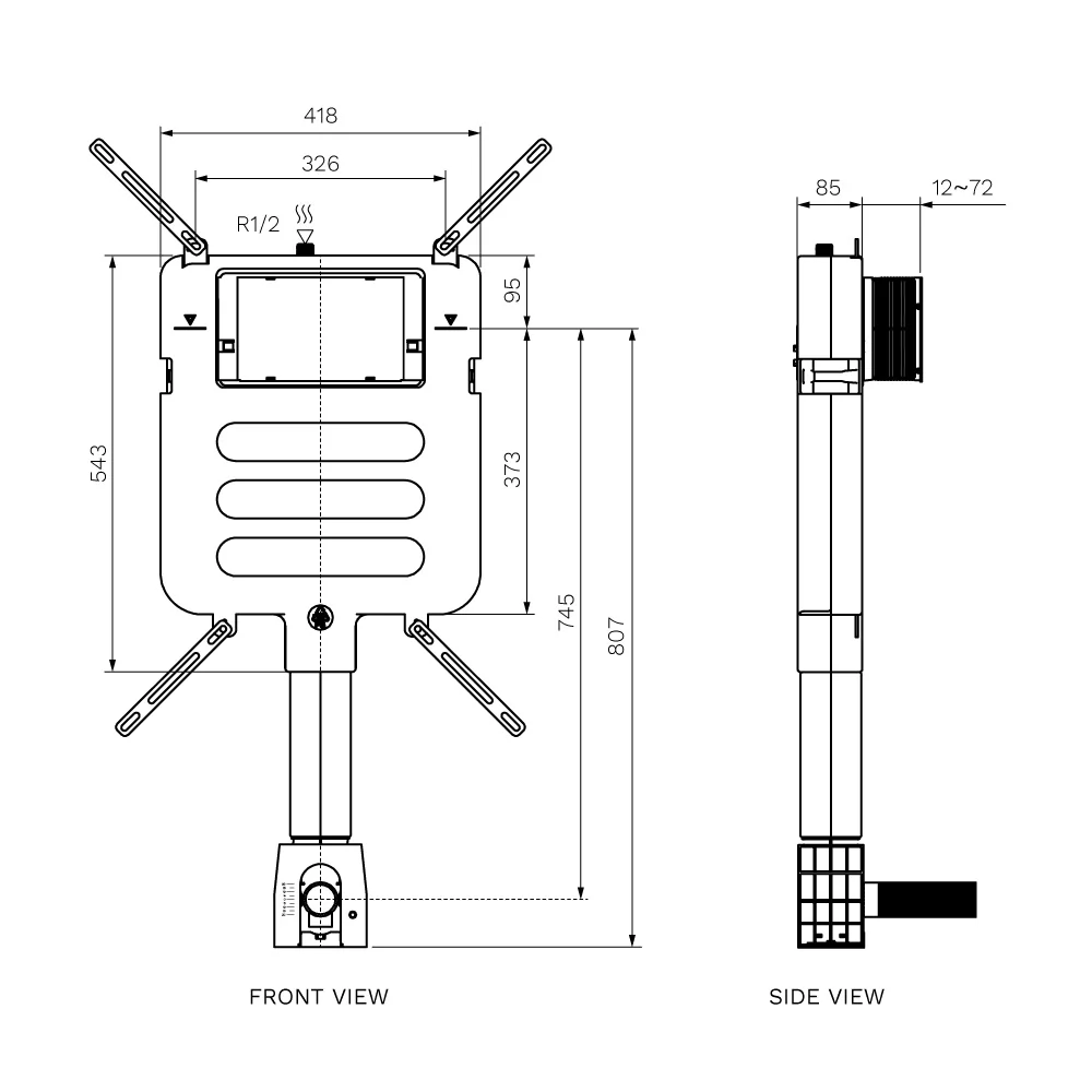 Parisi Linfa PN770 Rimless Floor Mount Package with Quasar Push Panel Fucile - Image 3