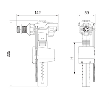 WDI Rear Entry 1/2 Inch Inlet Valve With Bracket - Image 2