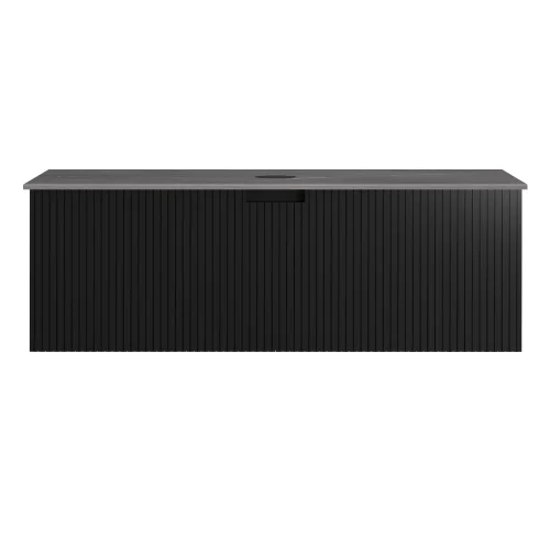 Parisi Riga + MyTop 1200 Wall Cabinet Matt Black with Italian Porcelain Top