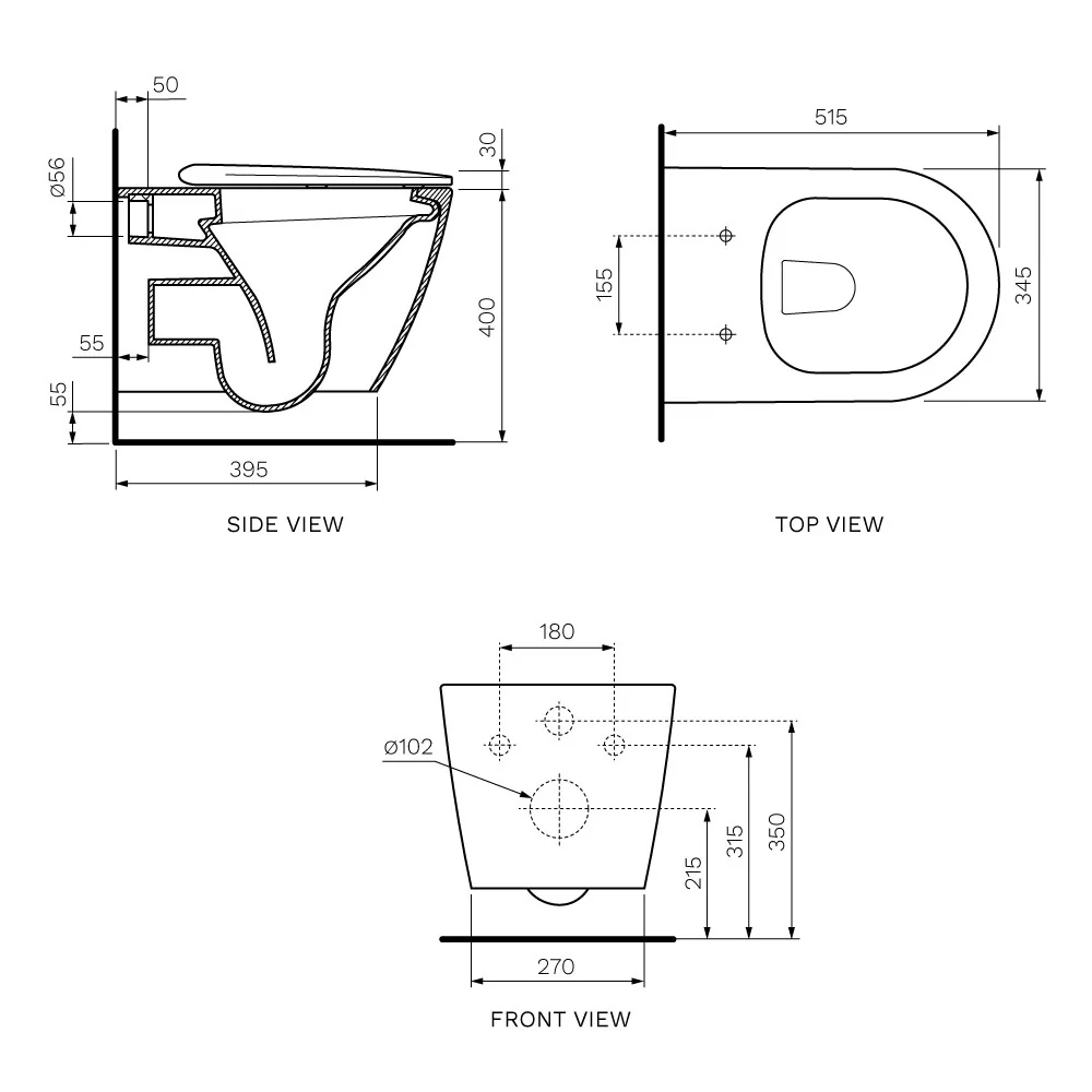Parisi Ellisse II Wall Hung Pan Rimless (including Moda Soft Close Seat) - Image 2